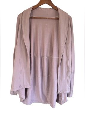 Lululemon Oversized Wrap Open Cardigan Sweater Lavender Stretchy yoga EXCELLENT